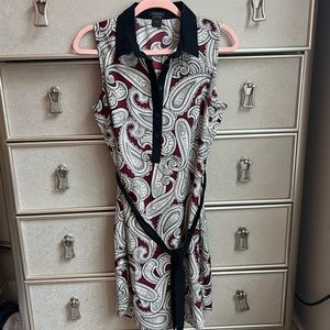 Ann Taylor | Sleeveless Paisley Tie Waist Dress size Medium